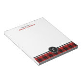 Red and Black Clan Cunningham Tartan Monogram Notitieblok (Schuin)