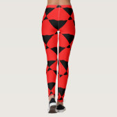Red and black contemporany art background leggings (Achterkant)