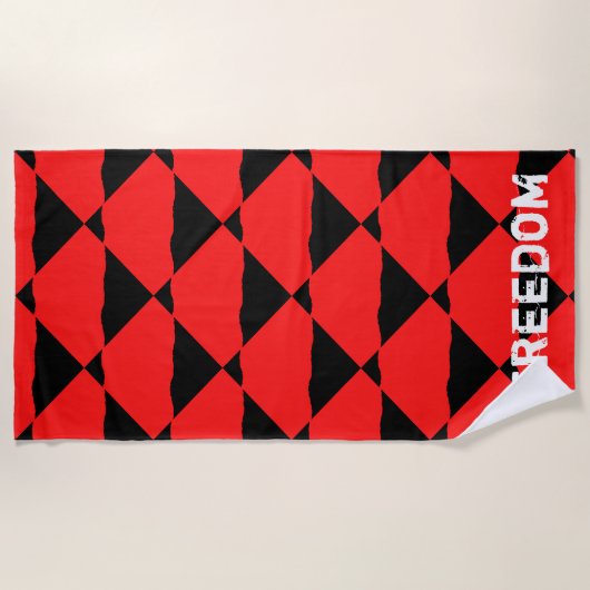 Red and black contemporany art background strandlaken (Voorkant)