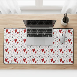 Red and Black Doodle Hearts Love  Bureaumat