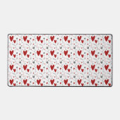 Red and Black Doodle Hearts Love  Bureaumat (Voorkant)