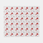 Red and Black Doodle Hearts Love Fleece Deken (Voorkant (Horizontaal))