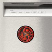 Red and Black Dragon Phoenix Yin Yang Magneet (Insitu (Vaatwasser))