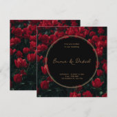 Red and Black Elegant nodigde huwelijksuitnodiging Kaart (Voorkant / Achterkant)