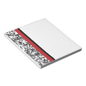 Red and Black Floral Damask Pattern Notitieblok (Schuin)