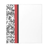 Red and Black Floral Damask Pattern Notitieblok (Voorkant)