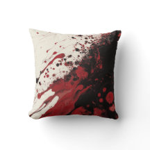 Red and Black Fluid Art Abstract Sierkussen