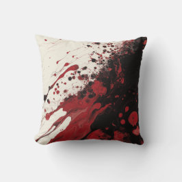 Red and Black Fluid Art Abstract Sierkussen