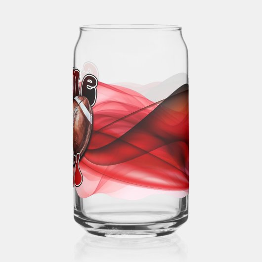 Red and Black Game day Blikvorm Glas (Achterkant)