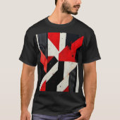 Red and Black Geometric Design  T-shirt (Voorkant)