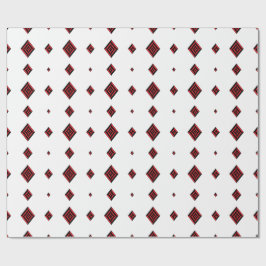 Red and Black Geometric Diamond Pattern Modern Tot Cadeaupapier