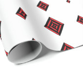 Red and Black Geometric Diamond Pattern Modern Tot Cadeaupapier (Rol Hoek)