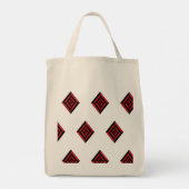 Red and Black Geometric Diamond Pattern Modern Tot Tote Bag (Achterkant)