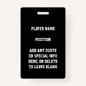 Red and Black Glitter Basketball Team Jersey Badge (Achterkant)