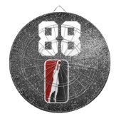 Red and Black Glitter Basketball Team Jersey Dartbord (Voorkant)