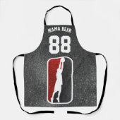 Red and Black Glitter Basketball Team Jersey Schort (Voorkant)