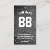 Red and Black Glitter Basketball Team Jersey Visitekaartje (Achterkant)