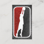 Red and Black Glitter Basketball Team Jersey Visitekaartje (Voorkant)