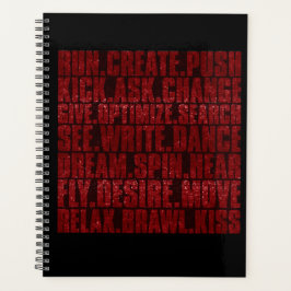 Red and Black Glittery Action Planner