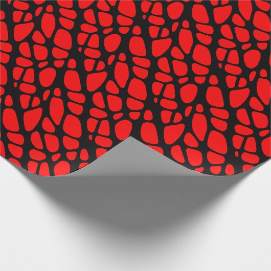Red and Black Gothic Organic Web Pattern Cadeaupapier (Hoek)