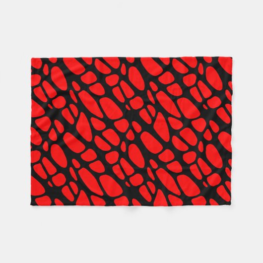 Red and Black Gothic Organic Web Pattern Fleece Deken (Voorkant (Horizontaal))