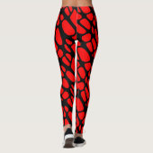 Red and Black Gothic Organic Web Pattern Leggings (Achterkant)