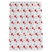 Red and Black Hand Drawn Doodle Hearts Medium Cadeauzakje (Achterkant)