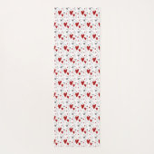 Red and Black Hand Drawn Doodle Hearts Yogamat (Achterkant)