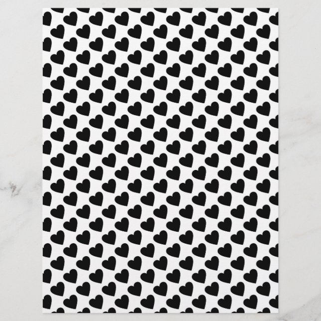 Red and Black Heart Love Patterling Scrapbook Pape (Voorkant)