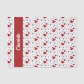 Red and Black Hearts Custom Monogram Name Tissuepapier (Voorkant)