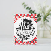 Red and Black Hearts Quote Valentines Day    Briefkaart (Staand voorkant)
