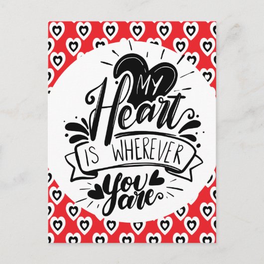 Red and Black Hearts Quote Valentines Day    Briefkaart (Voorkant)