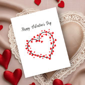 Red and Black Hearts Valentines Design Aankondigingskaart