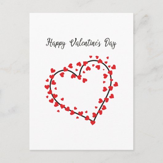 Red and Black Hearts Valentines Design Aankondigingskaart (Voorkant)