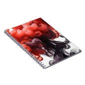 Red and Black Ink Swirl Abstract Notebook Notitieboek (Rechterzijde)