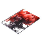 Red and Black Ink Swirl Abstract Notebook Notitieboek (Linkerzijde)