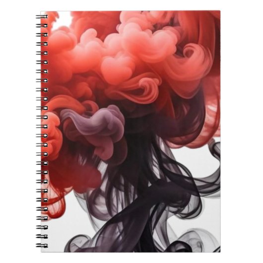 Red and Black Ink Swirl Abstract Notebook Notitieboek (Voorkant)