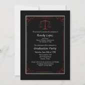 Red and Black Justice Scale Invitation Kaart (Voorkant)