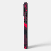 Red and Black Marble Swirl Abstract Phone Case (Achterkant / Links)