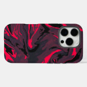 Red and Black Marble Swirl Abstract Phone Case (Achterkant (horizontaal))