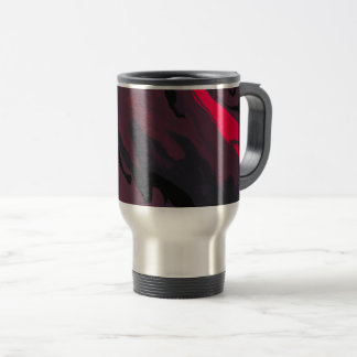 Red and Black Marble Swirl Travel Mug Reisbeker