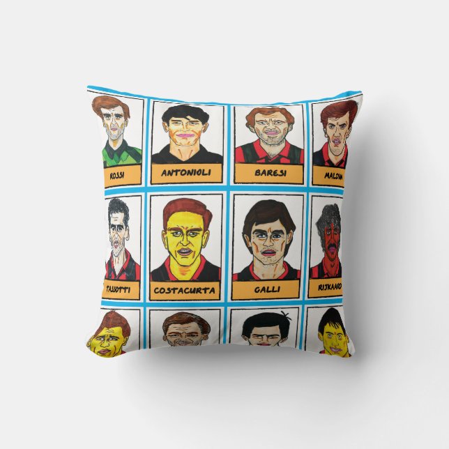 Red and Black Milan Soccer Legends Kussen (Voorkant)