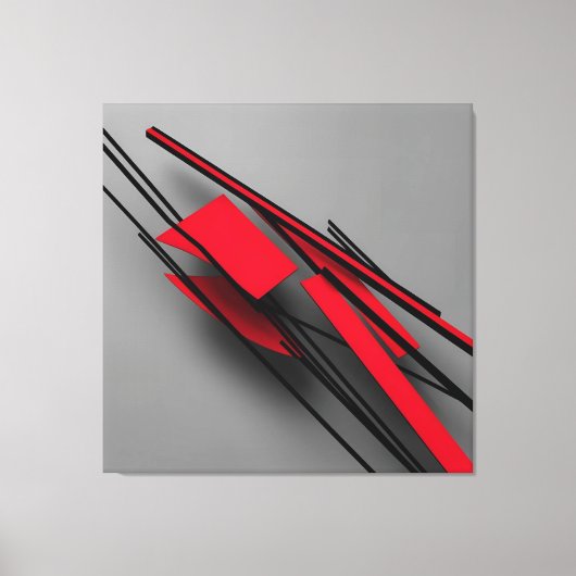  Red and Black Minimalist Modern Abstract Canvas Afdruk (Voorkant)
