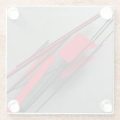  Red and Black Minimalist Modern Abstract Glazen Onderzetter (Achterkant)