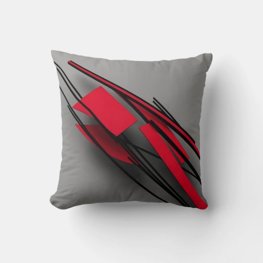  Red and Black Minimalist Modern Abstract Kussen (Voorkant)