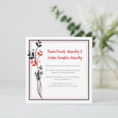 Red and Black Modern Botanical Reception Only | Kaart (Staand voorkant)