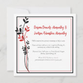 Red and Black Modern Botanical Reception Only | Kaart (Voorkant)