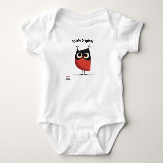 Red and Black Owl Design | Leuk & Uniek Uniseks Romper (Voorkant)