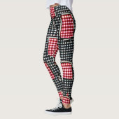 Red and Black Patch Work Pocket Gingham Leggings (Links)