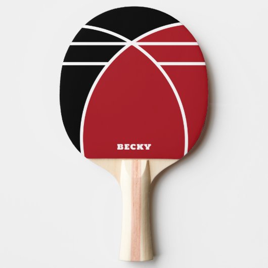 Red and Black Personalized Ping Pong Paddle Tafeltennisbatje (Voorkant)